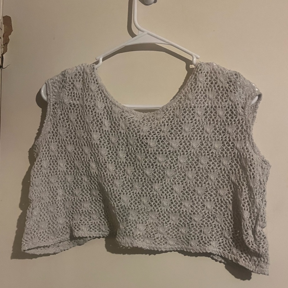 knitted crop cover up